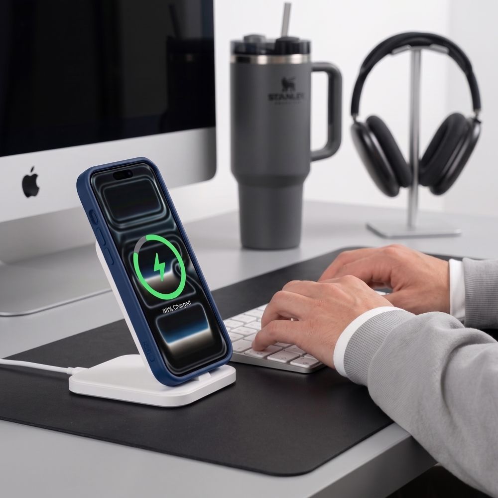 Tech Protect Basicmag Magsafe Iphone 17 Pro Max / 18 Pro Max Mat Dyb Blå