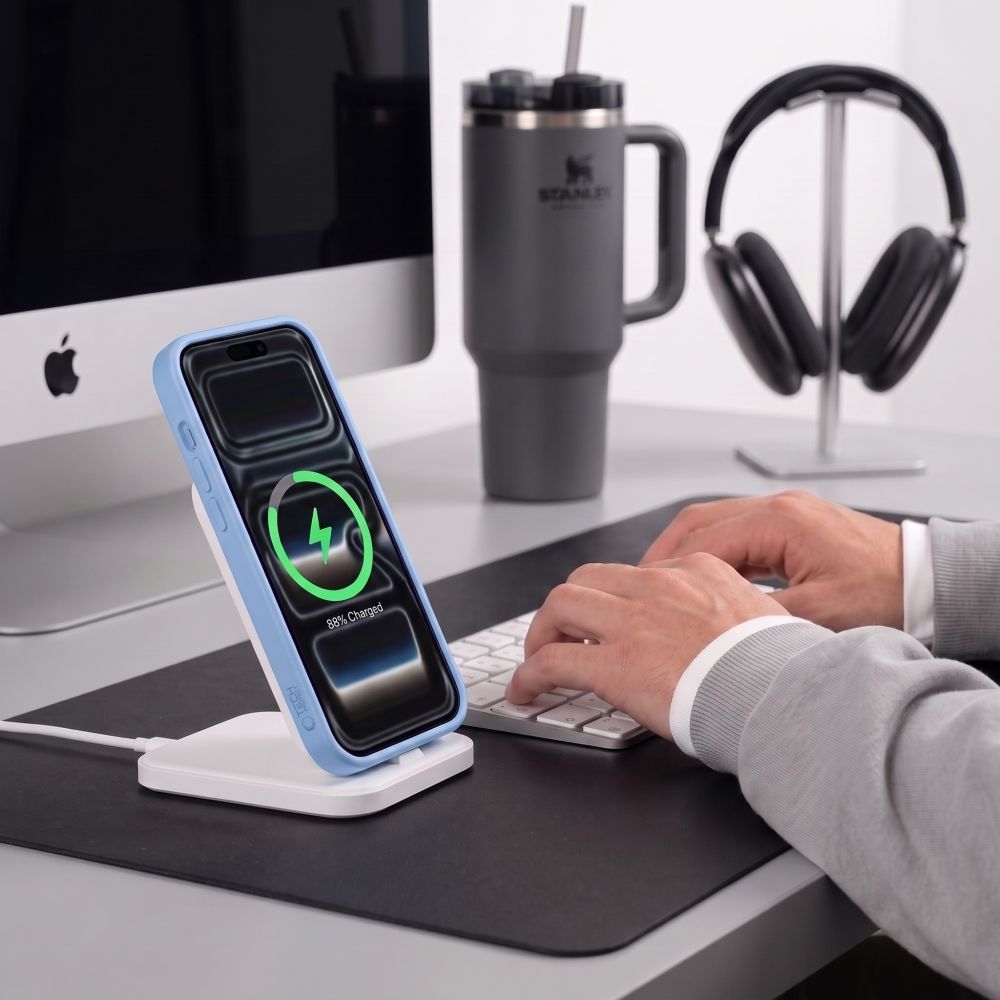 Tech Protect Basicmag Magsafe Iphone 17 Pro / 18 Pro Mat Lysblå