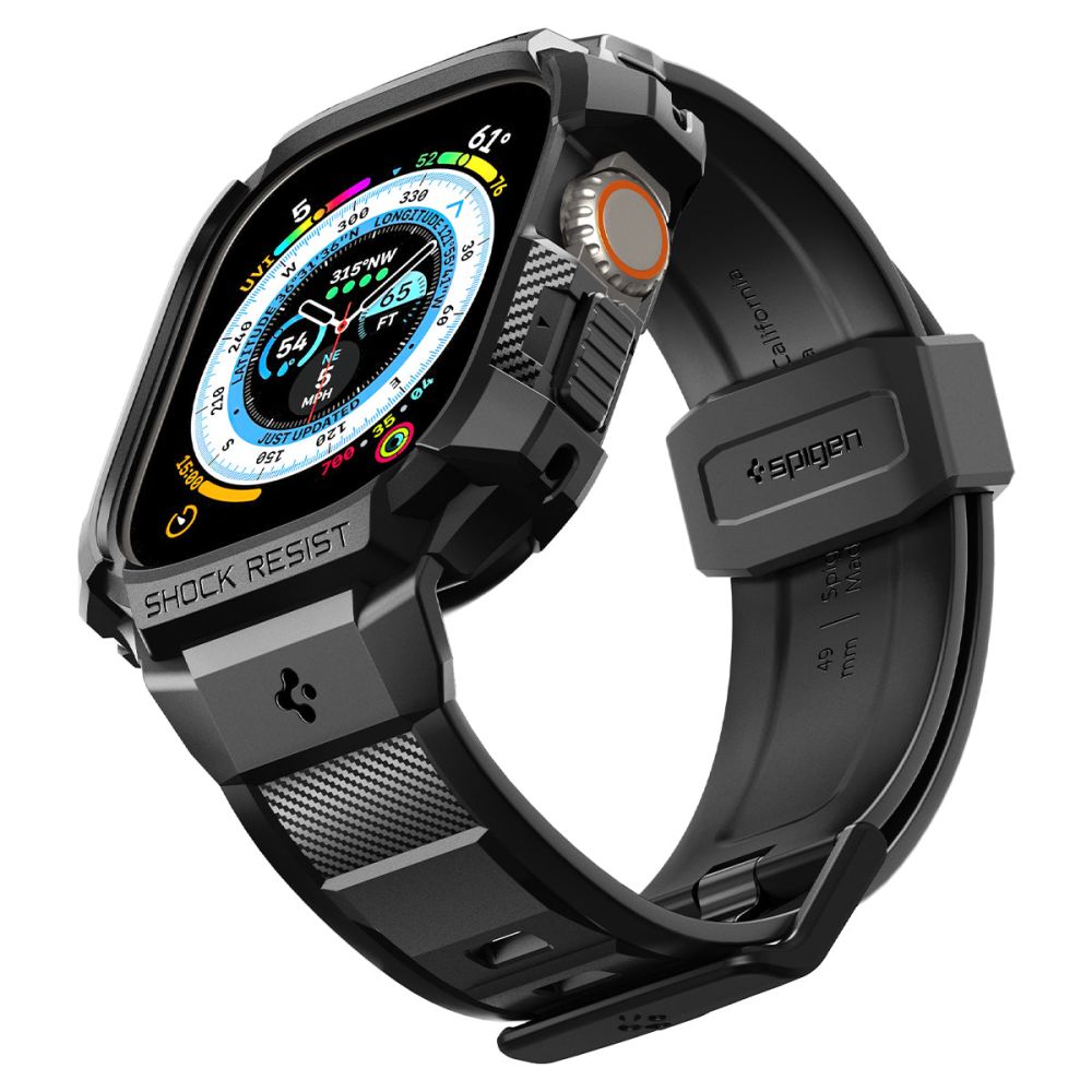 Spigen Rugged Armor ”Pro” Apple Watch Ultra 1 / 2 / 3 / 4 (49 Mm) Sort