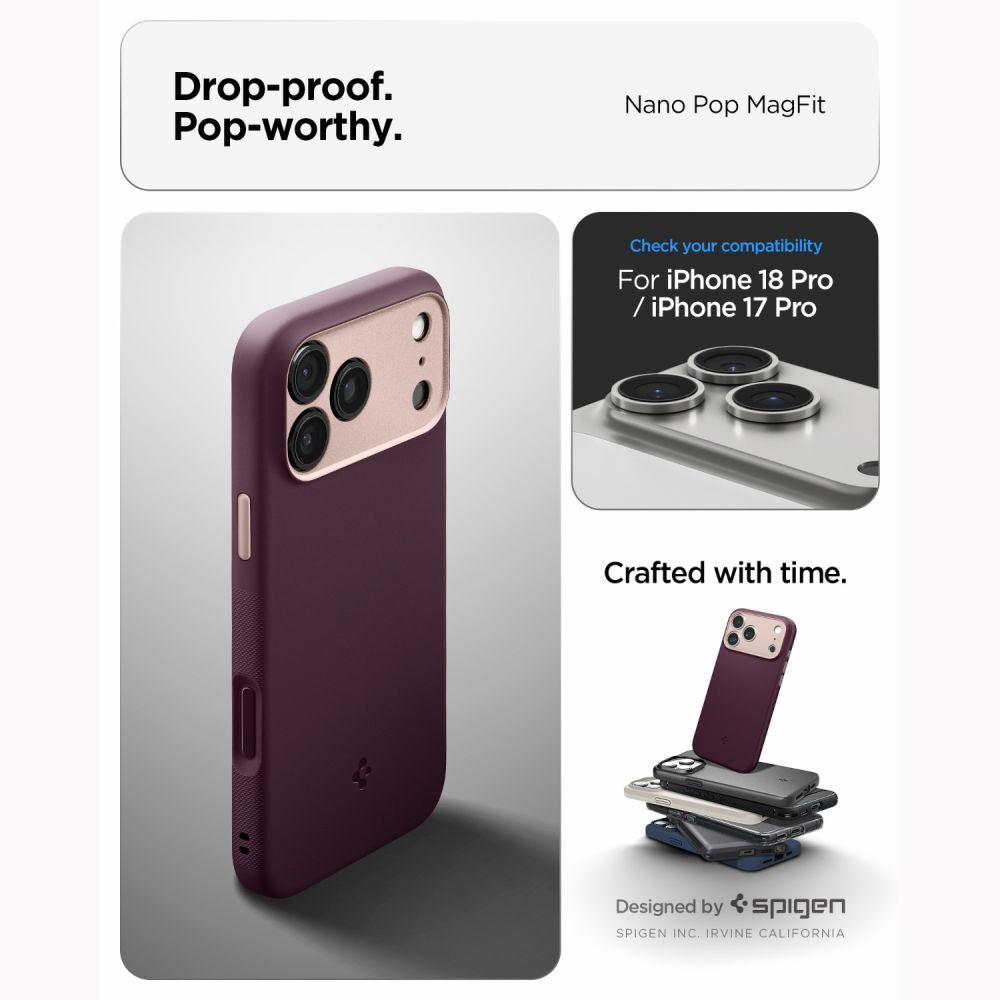 Spigen Nano Pop Magsafe Iphone 17 Pro / 18 Pro Burgundy Bean
