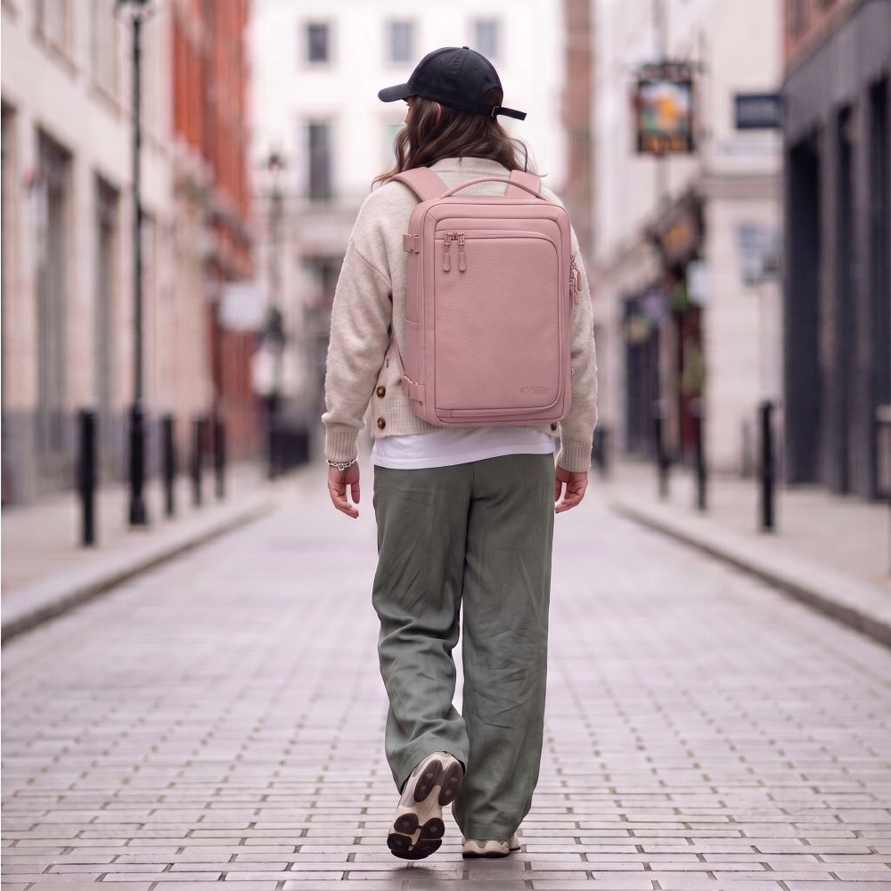 Tech Protect Defender S50 Ryanair & Wizzair Rejse Laptop Rygsæk 20 L 40x20x25 Dusty Pink