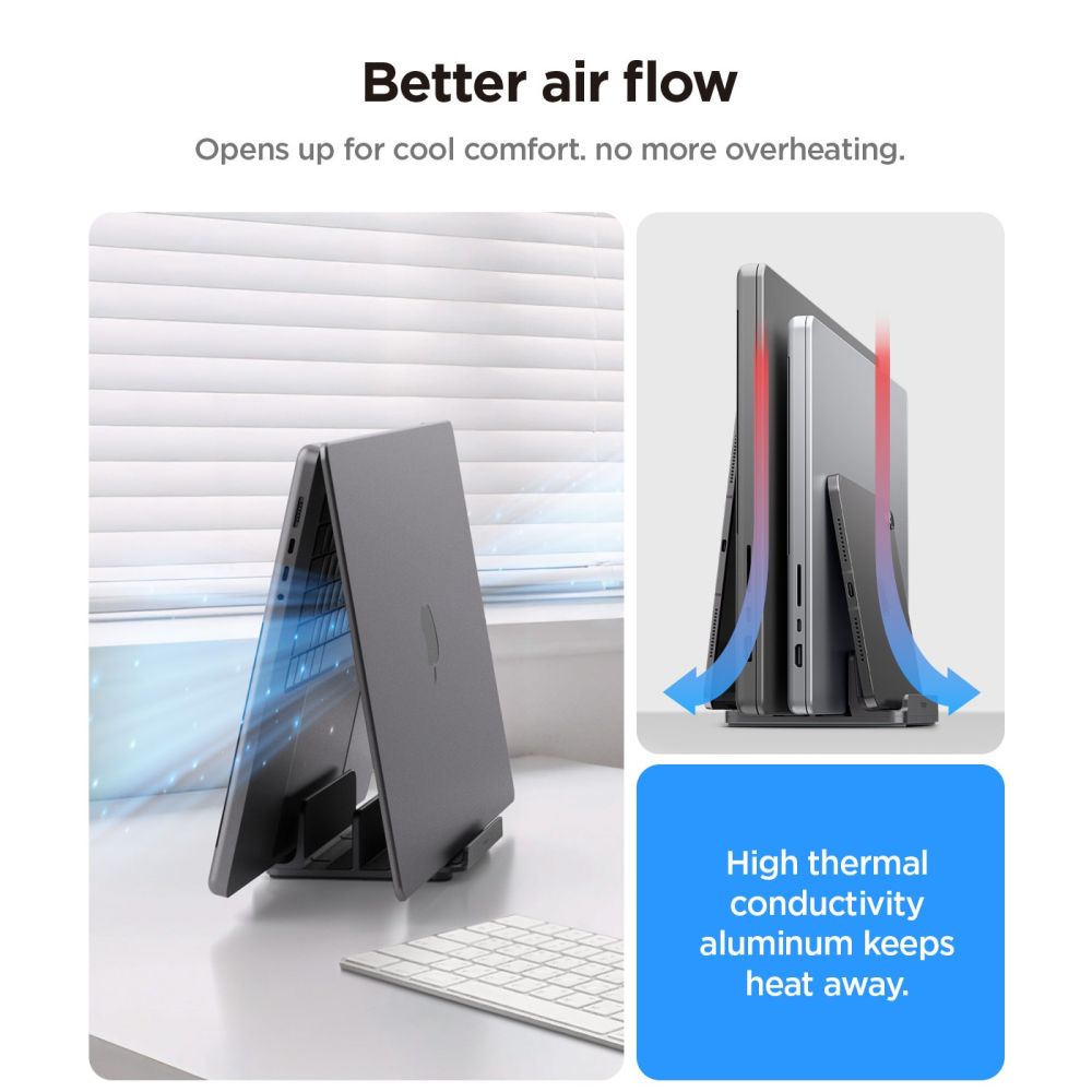 Spigen Ld208 S4 Vertikal Bærbar Stand, Grå