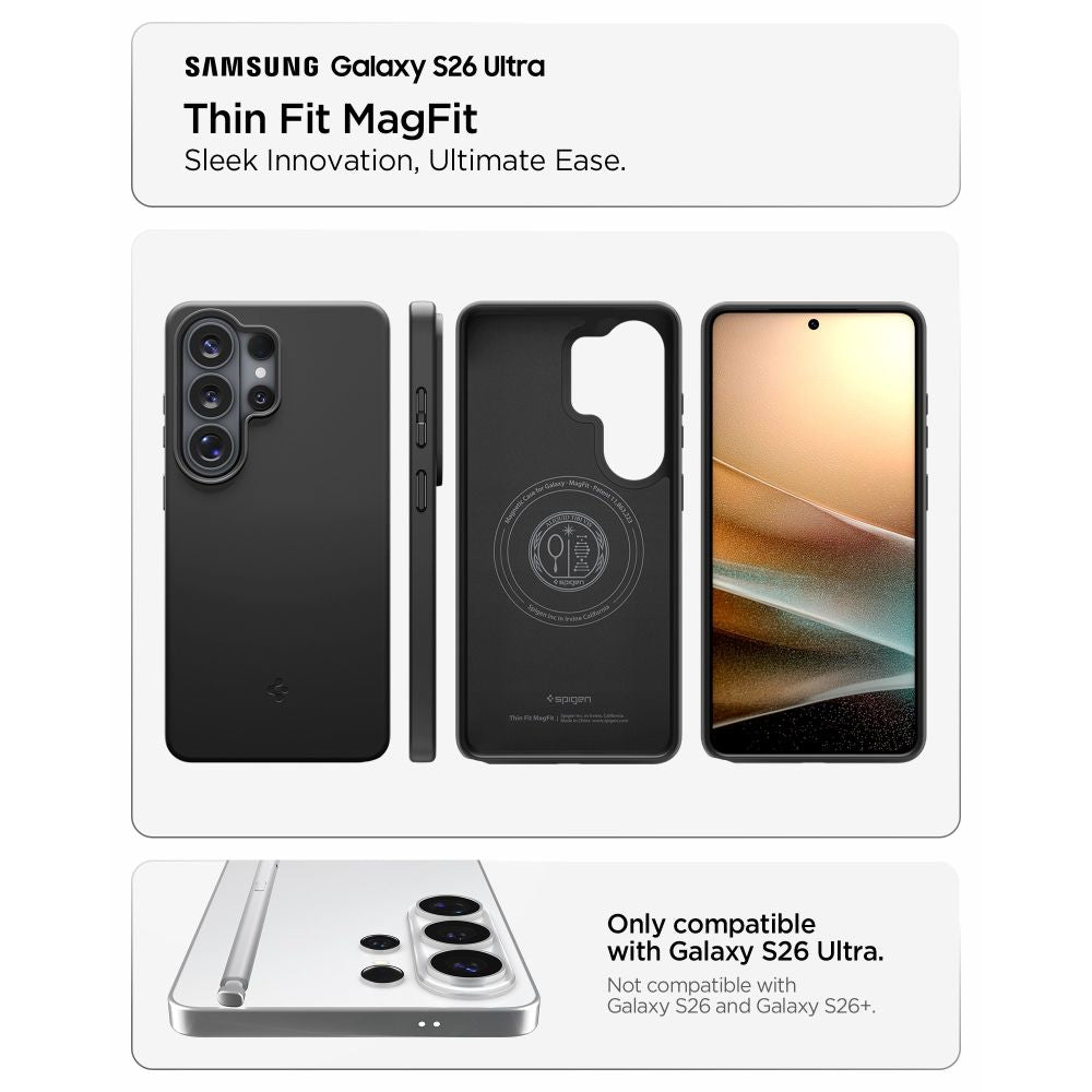 Spigen Thin Fit Mag Magsafe Galaxy S26 Ultra Sort