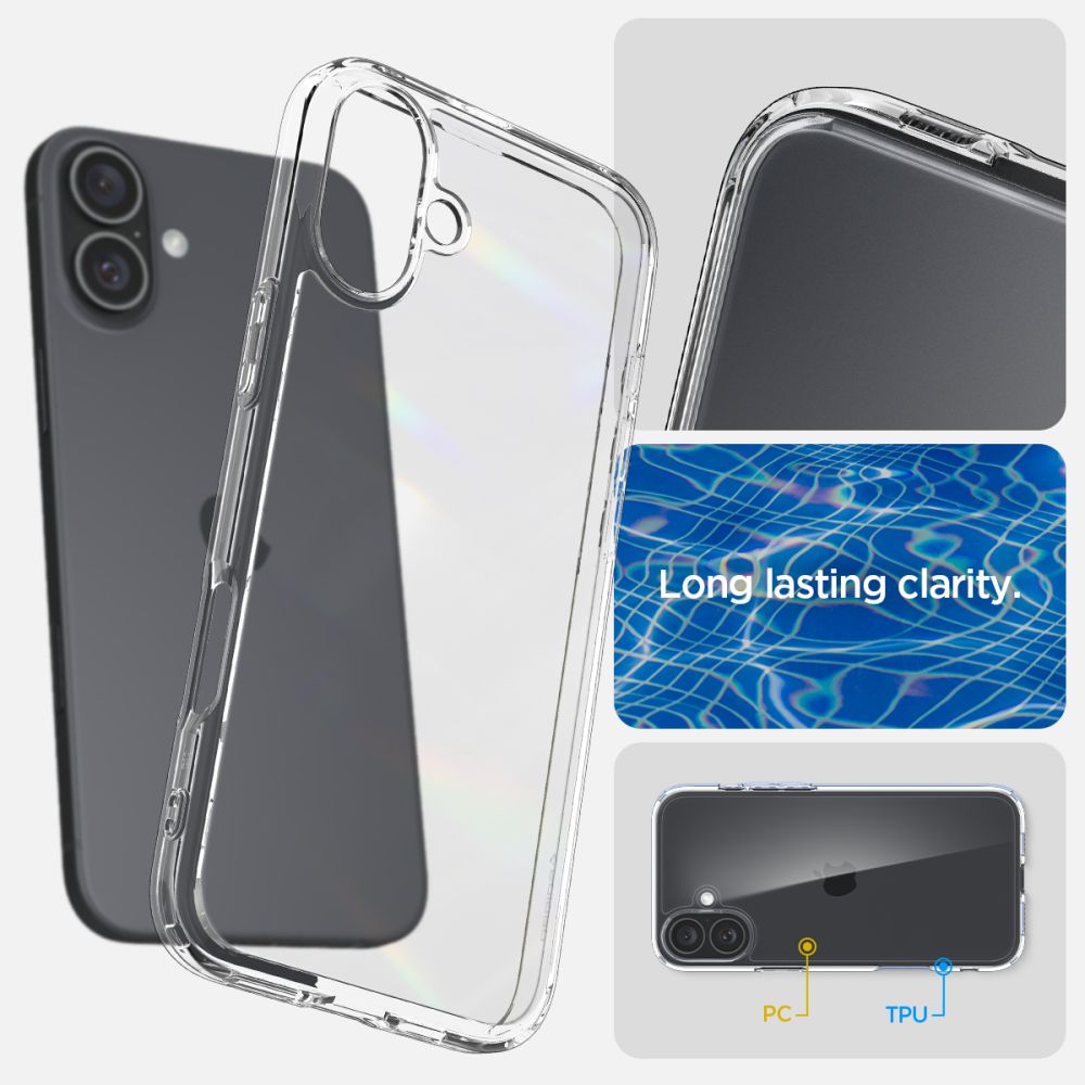 Spigen Ultra Hybrid Iphone 16 Krystalklar