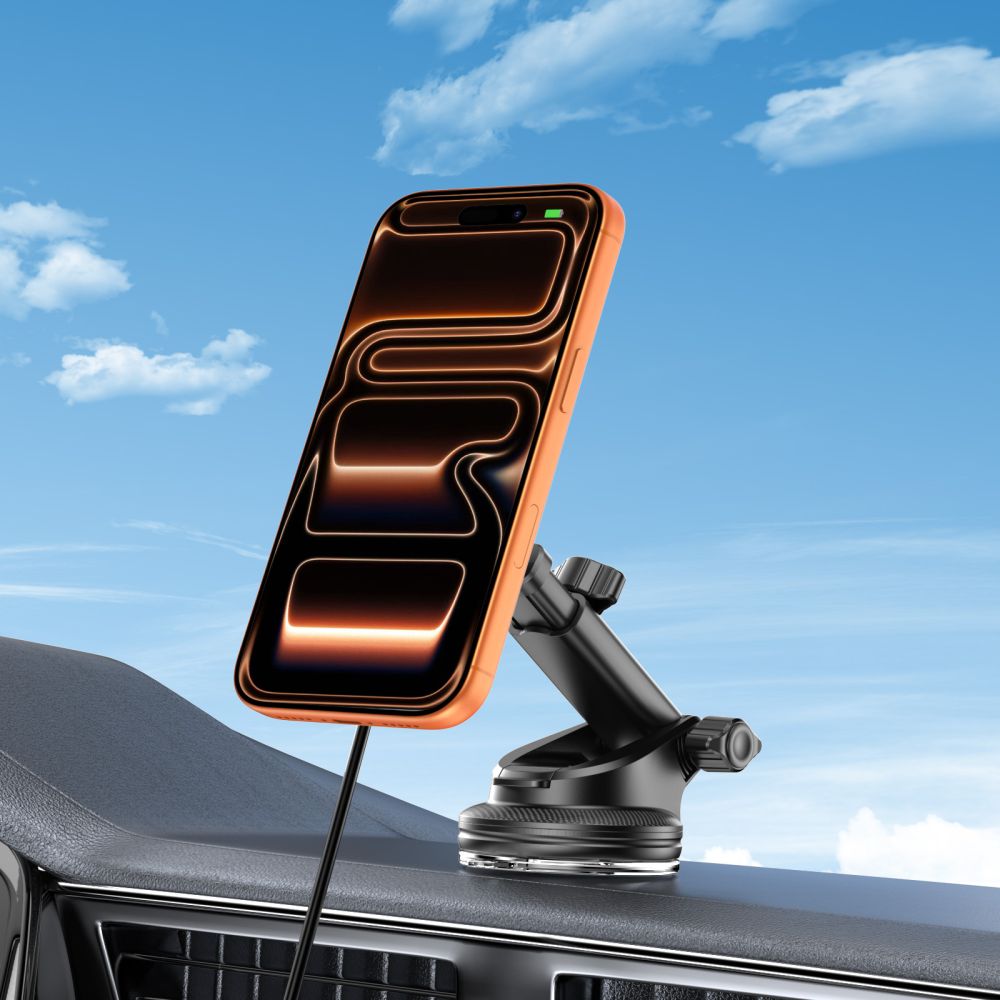 Tech Protect V9 Arcticboost Magnetisk Magsafe Dashboard & Ventilation Trådløs Opladder Til Bilholder 25 W Qi2.2 Sort