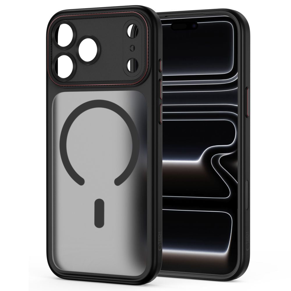 Tech Protect Magcam Magsafe Iphone 17 Pro Max / 18 Pro Max Mat Sort/Rød