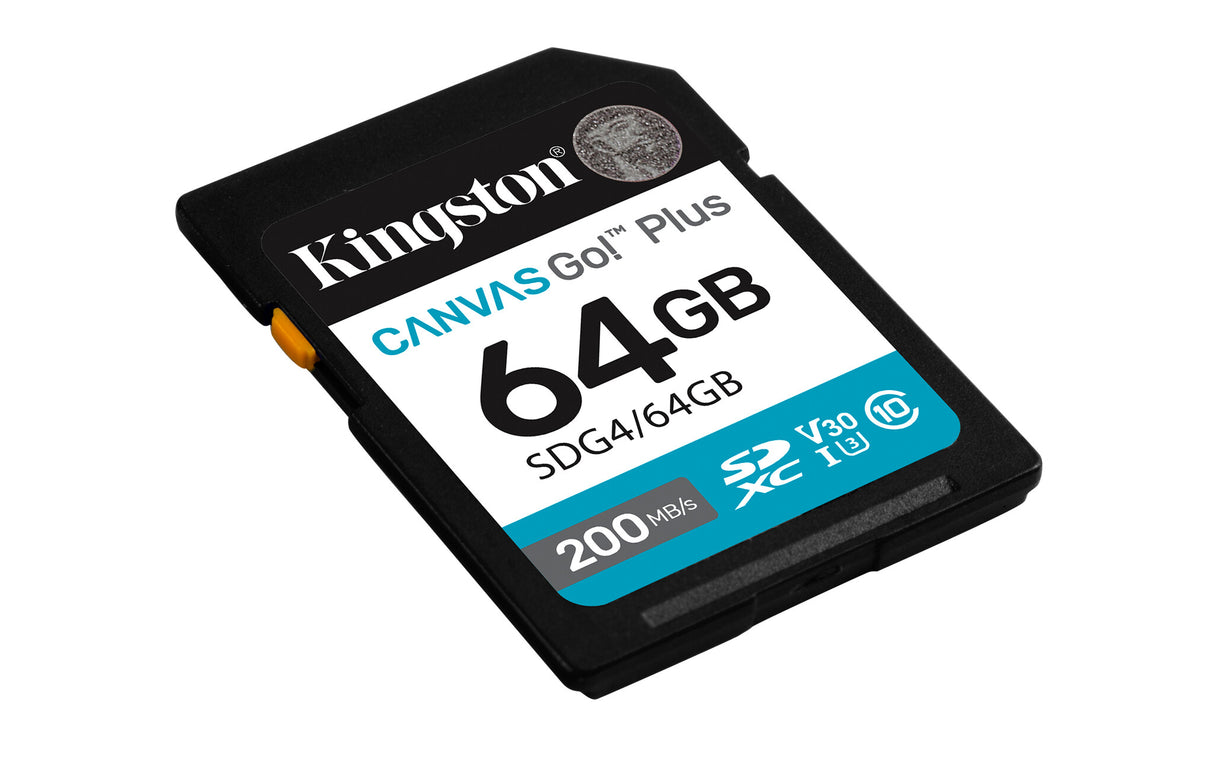 Kingston Technology Canvas Go! Plus 64 GB SDXC Canvas Go Plus Gen4 200 MB/s C10 UHS-I U3 V30