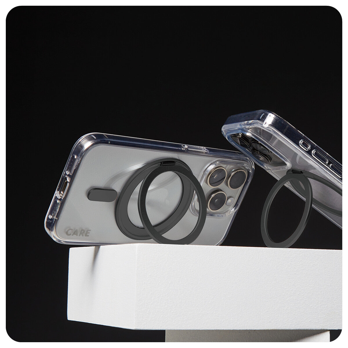 PanzerGlass CARE™ by ® Case Transparent m. Sort Kickstand & MagSafe iPhone 16 Plus