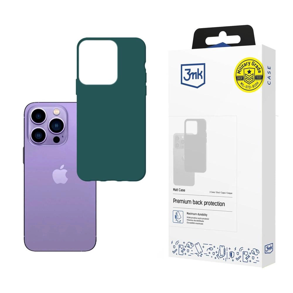 Case til iPhone 14 Pro Max fra 3mk Matt Case-serien - mørkegrøn
