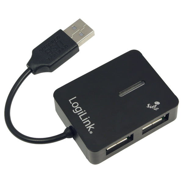 LogiLink USB 2.0 4-Port Hub 480 Mbit/s Sort