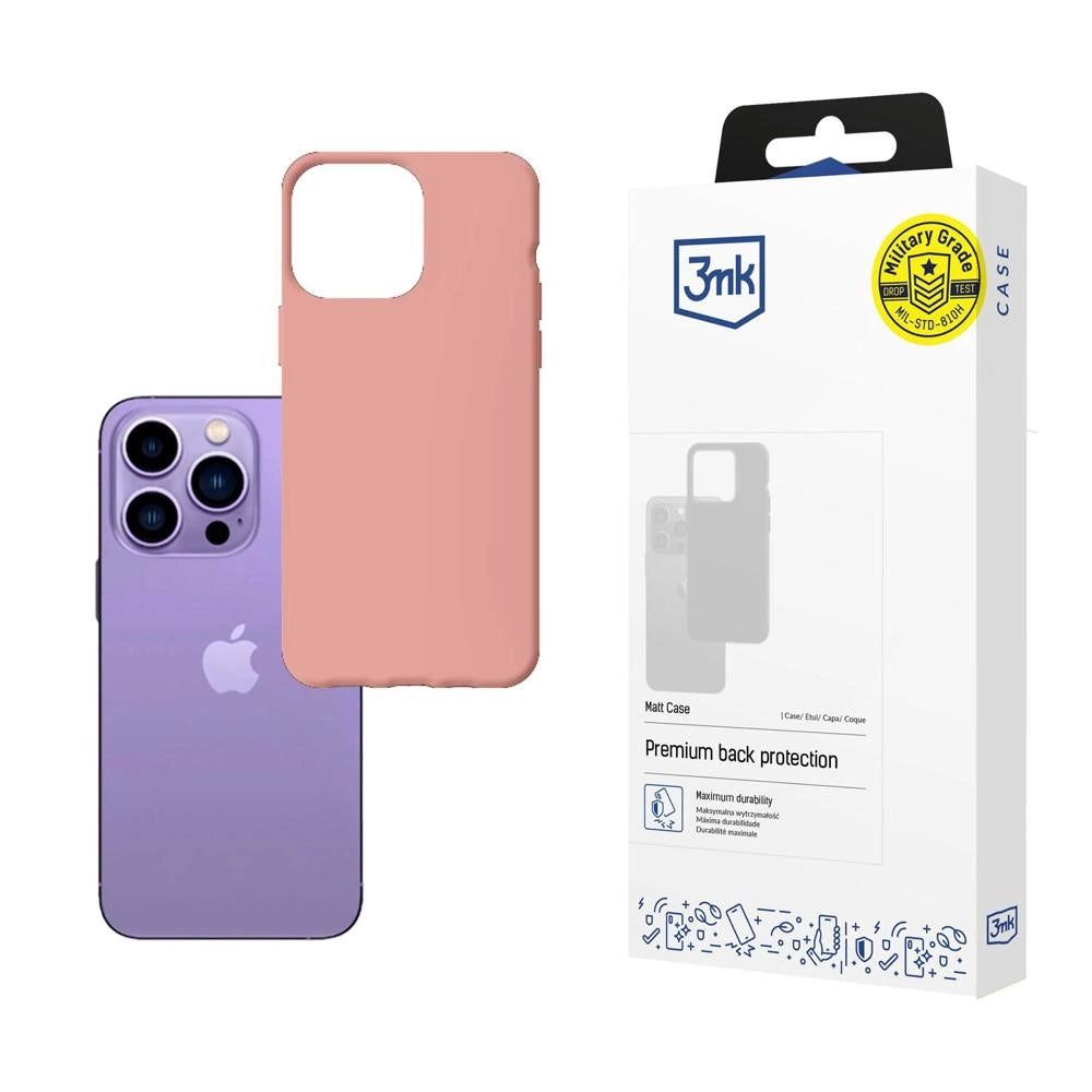 Case til iPhone 14 Pro fra 3mk Matt Case-serien - pink