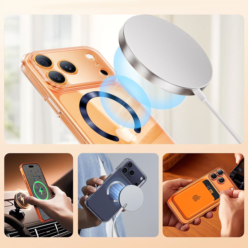 Tech Protect Mmp 210 Magnetisk Magsafe Ring 2 Pak Sort & Cosmic Orange