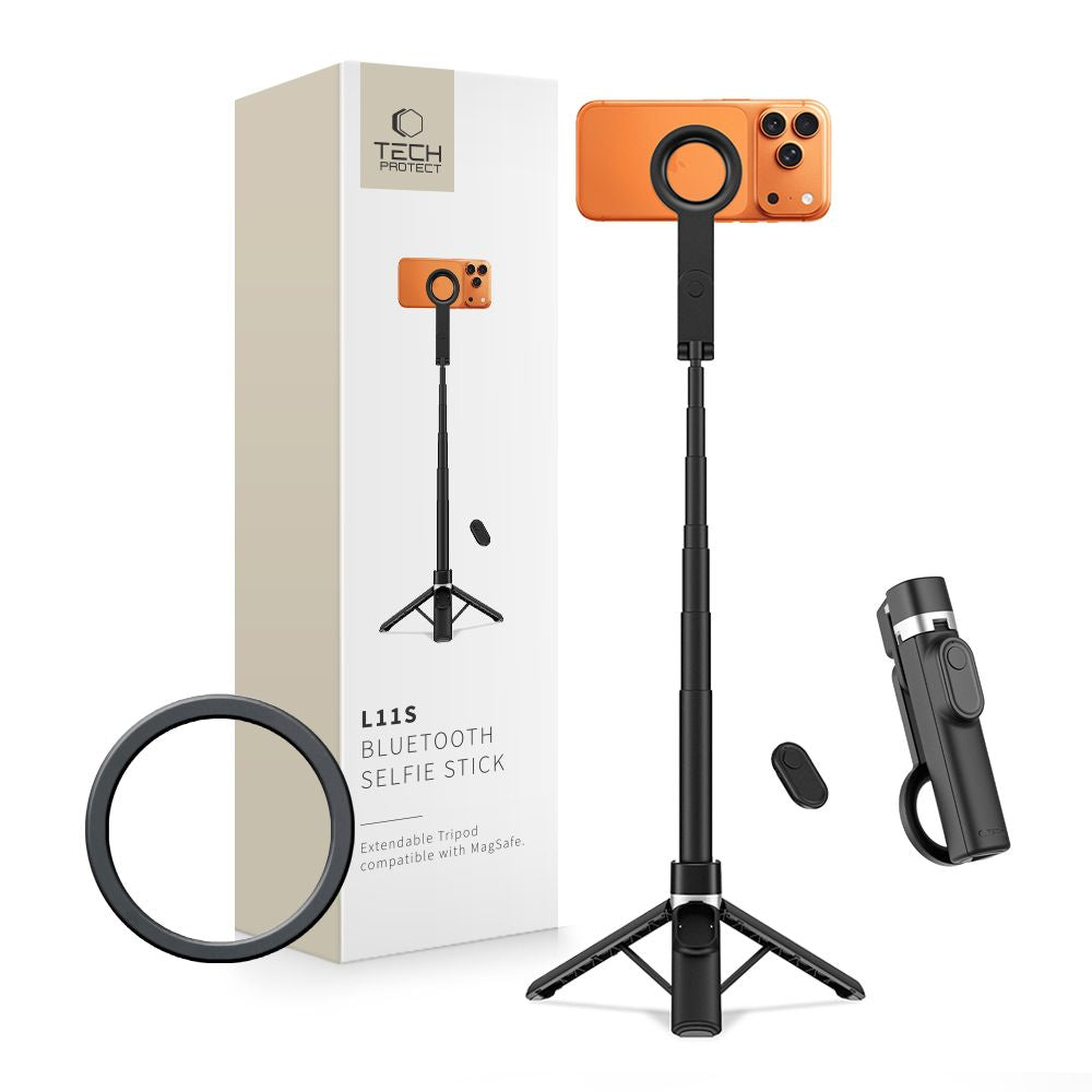 Tech Protect L11 S Magsafe Bluetooth Selfie Stick Stativ Sort