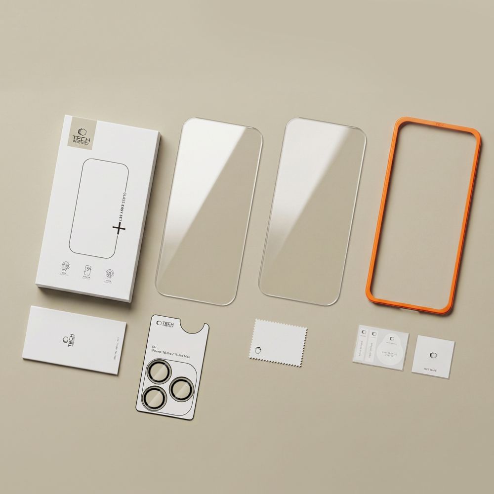 Hærdet Glas Tech Protect Easy Set+ 3 Pack Iphone 18 Pro Clear