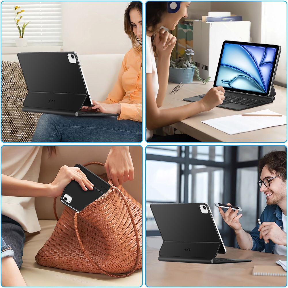 Tech Protect Smartcase Magnetisk + Tastatur Til Ipad Air 10,9” 4/5/2020 2022/11” 6/7/8/2024 2026 Sort