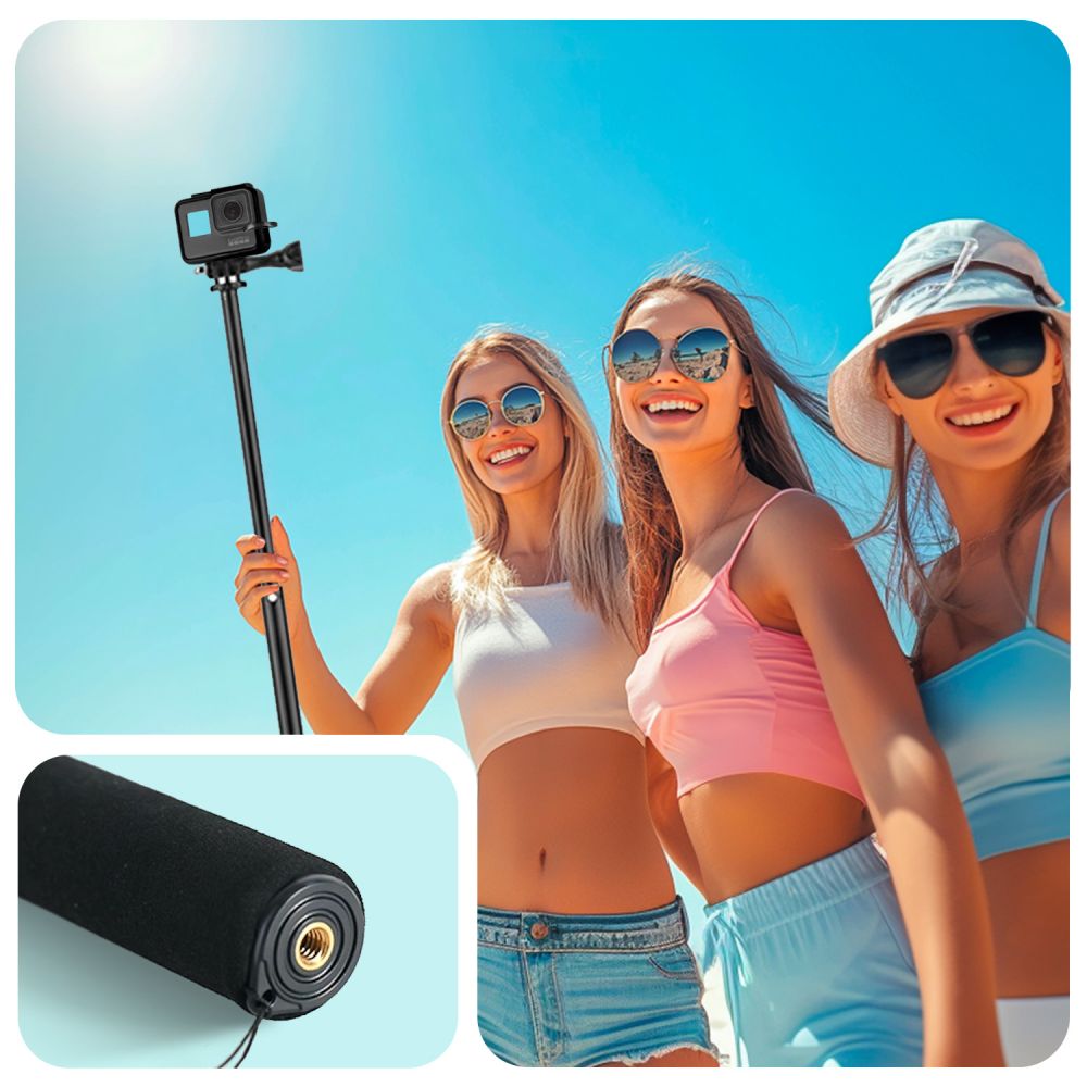 Tech Protect Ga100 Monopad & Selfie Stik Gopro / Dji / Insta360 Sort