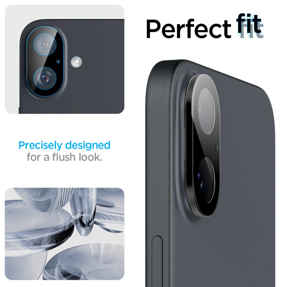 Kamera Beskyttelse Spigen Optik Glas.Tr Camera Protector 2 Pack Iphone 16 / 16 Plus Sort