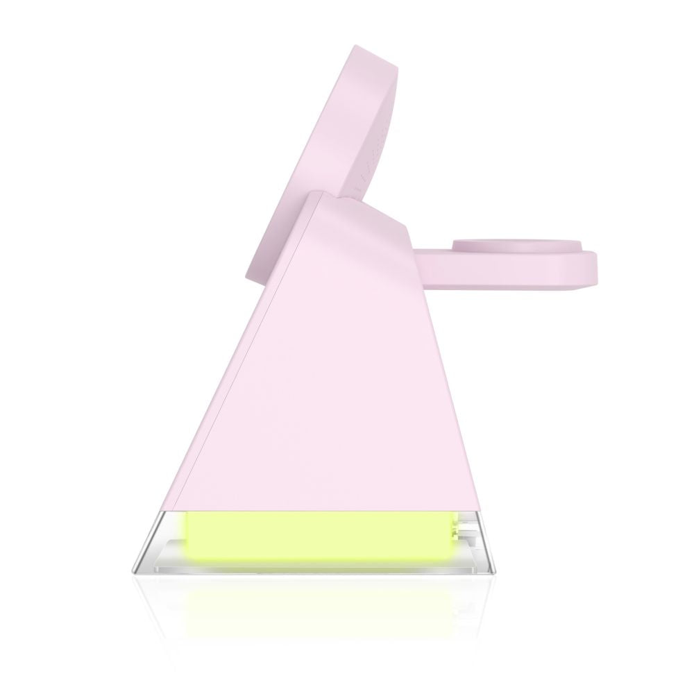 Tech Protect Qi15 W A43 3 I 1 Magnetisk Mag Safe Trådløs Oplader Babypink