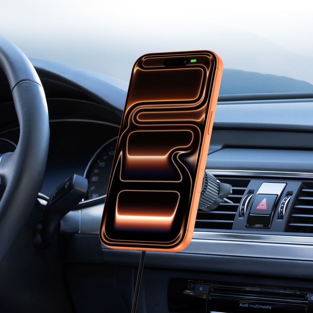 Tech Protect V9 Arcticboost Magnetisk Magsafe Dashboard & Ventilation Trådløs Opladder Til Bilholder 25 W Qi2.2 Sort