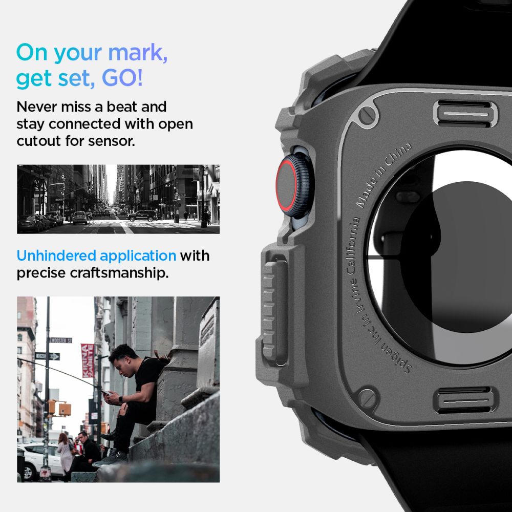 Spigen Rugged Armor Apple Watch 10/11 (46 Mm) Mørkegrå