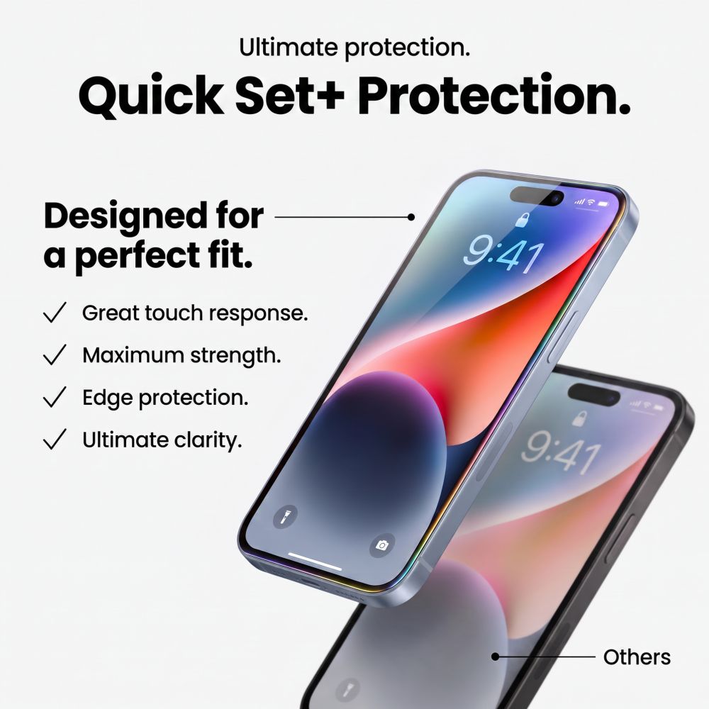 Hærdet Glas Tech Protect Quick Set+ 2 Pack Iphone 17 Pro Max / 18 Pro Max Black