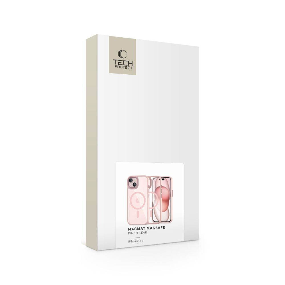 Tech Protect Magmat Magsafe Iphone 15 Pink/Klar
