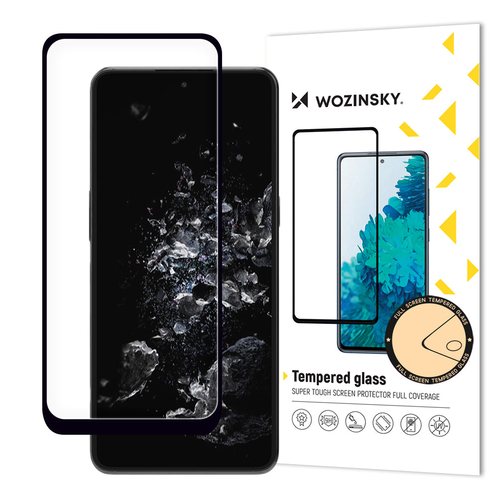 Wozinsky Full Glue tempereret glas fuld skærm tempereret glas til OnePlus 10T / OnePlus Ace Pro 9H fuld skærm med sort ramme