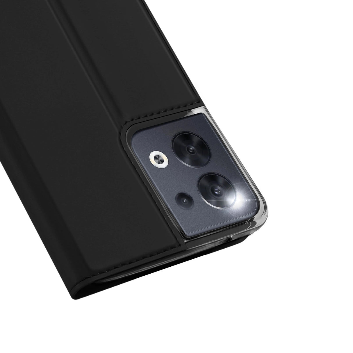 Dux Ducis Skin Pro æske til Oppo Reno 8 flip cover kort tegnebog stativ sort