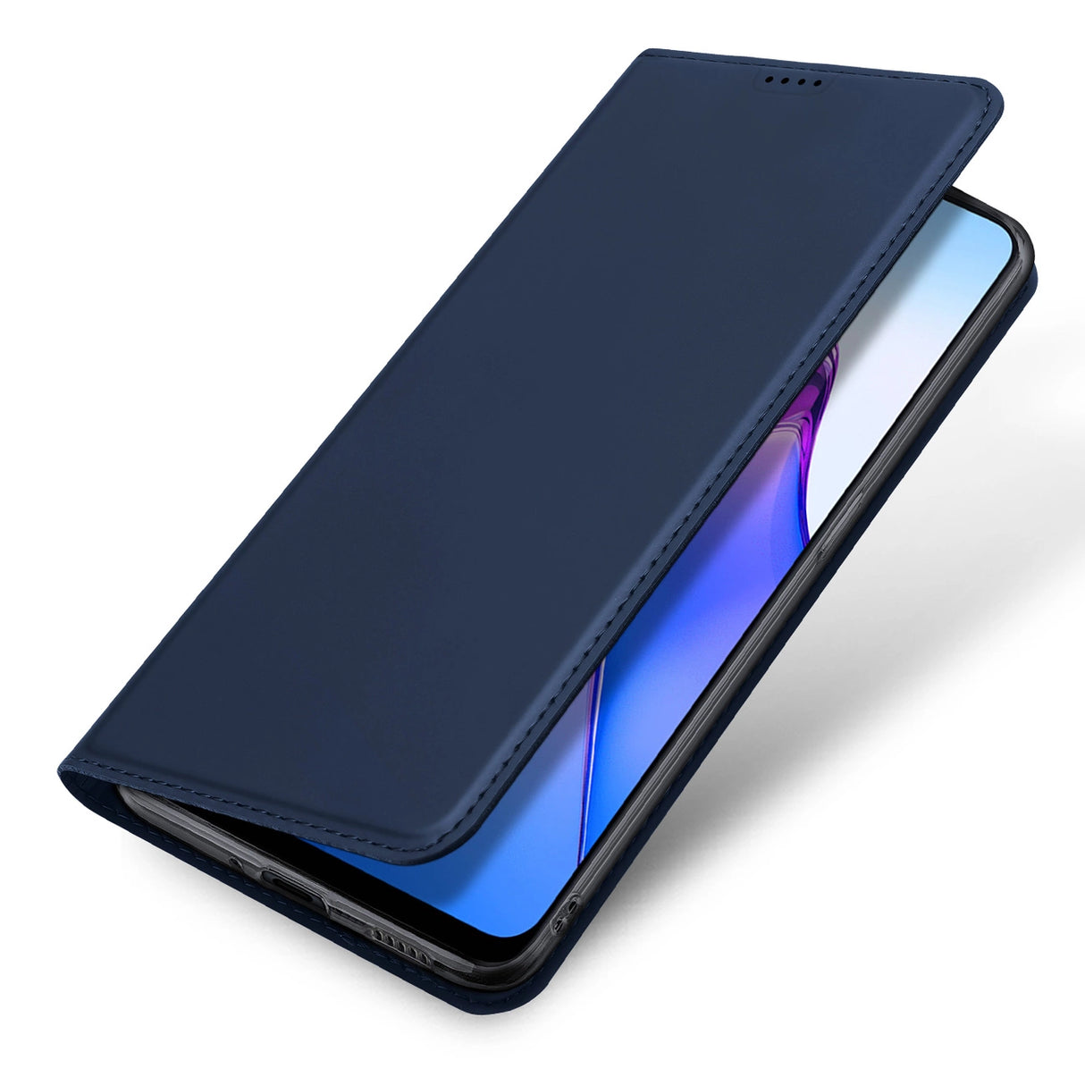 Dux Ducis Skin Pro æske til Oppo Reno 8 Pro flip cover kort tegnebog stativ blå