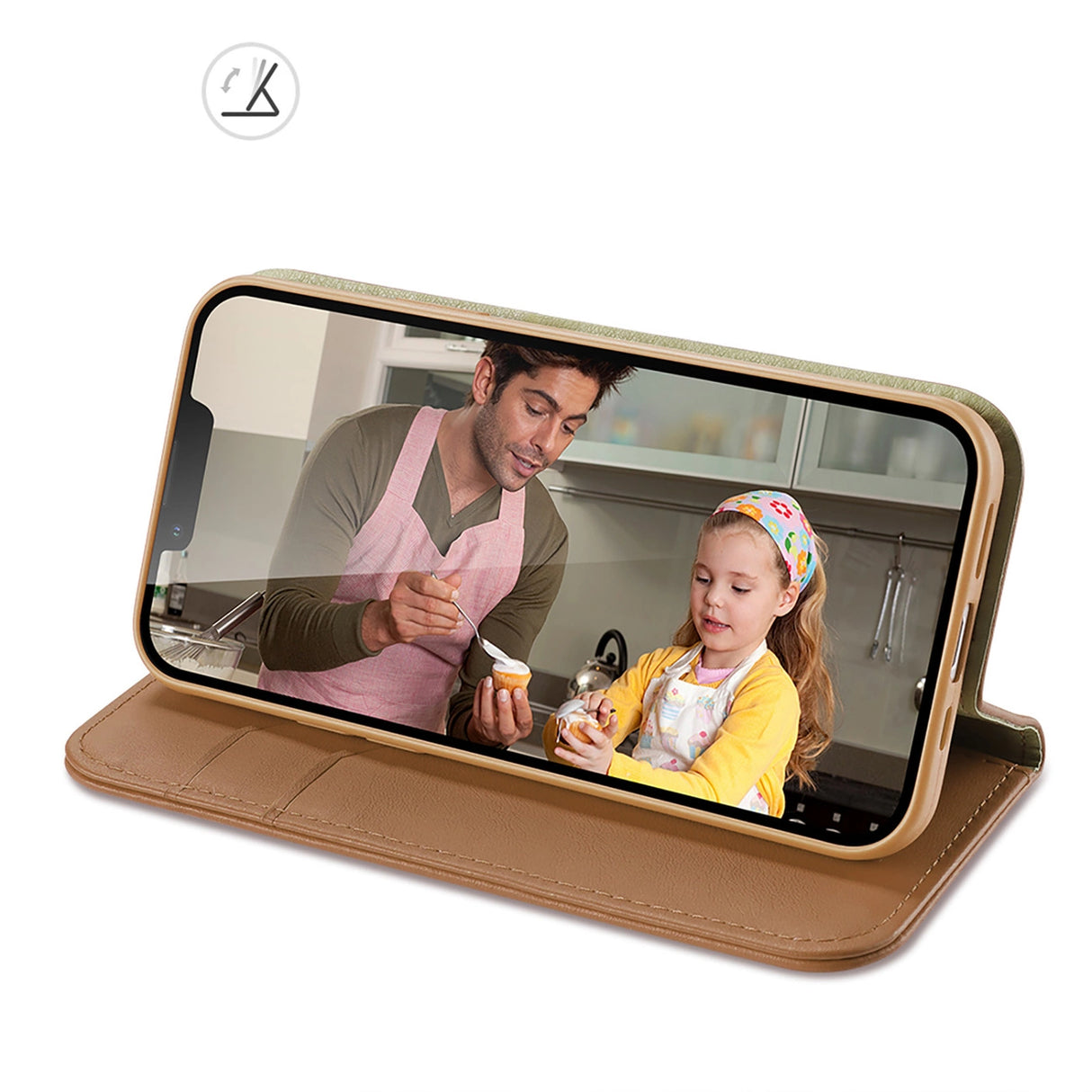 Dux Ducis Hivo Læder Flip Cover Ægte læder Wallet til kort og dokumenter iPhone 14 Plus Brown