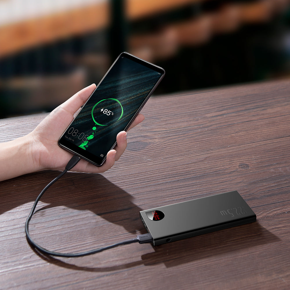 Baseus Adaman Metal Power Bank med hurtig opladning 10000mAh 22.5W (Overseas Edition 2021) sort