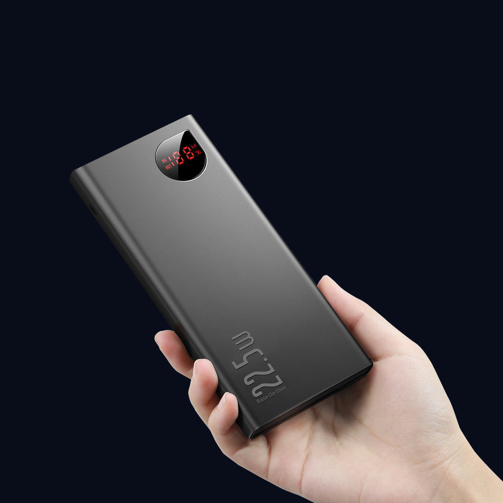 Baseus Adaman Metal Power Bank med hurtig opladning 10000mAh 22.5W (Overseas Edition 2021) sort