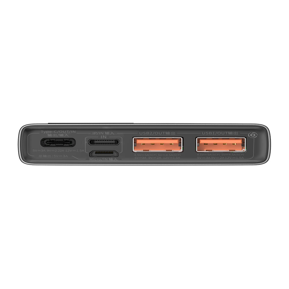 Baseus Adaman Metal Power Bank med hurtig opladning 10000mAh 22.5W (Overseas Edition 2021) sort