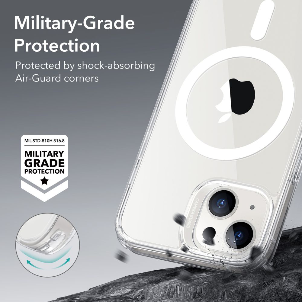 ESR Classic Hybrid Halolock Case med MagSafe til iPhone 13 / iPhone 14 - Klar