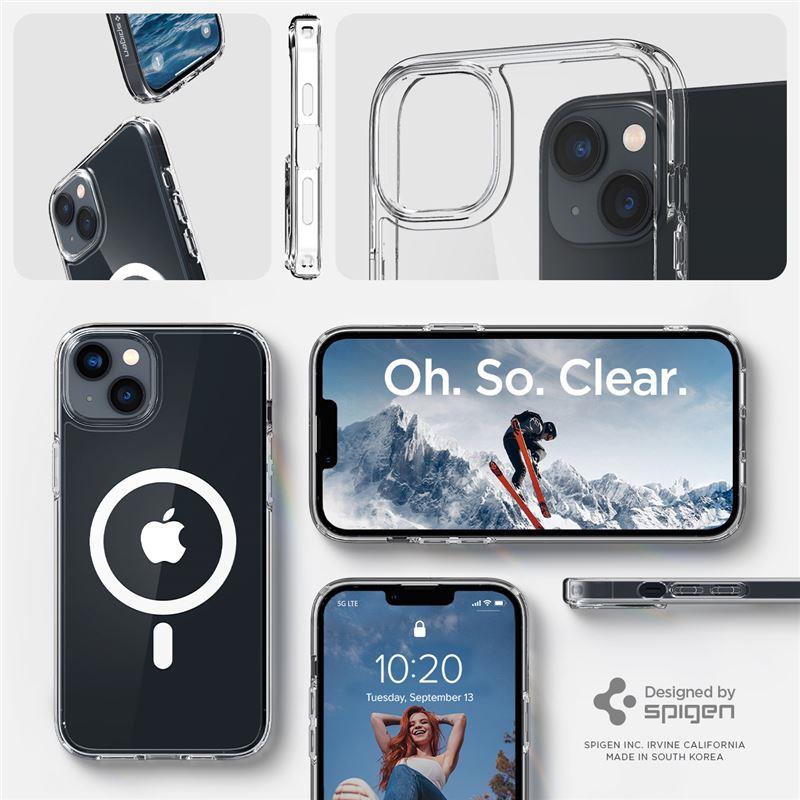 Spigen Ultra Hybrid Mag Case med MagSafe til iPhone 14 - Clear/White