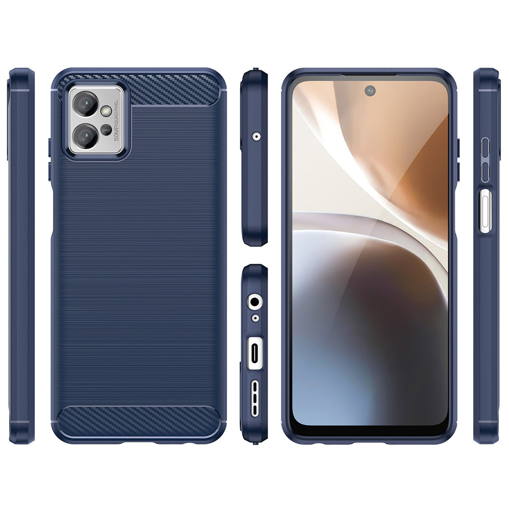Carbon Case for Realme C35 fleksibelt silikone carbon cover sort