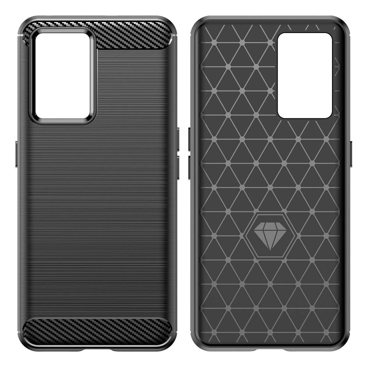 Carbon Case til Realme GT Neo 3 fleksibelt silikone carbon cover sort