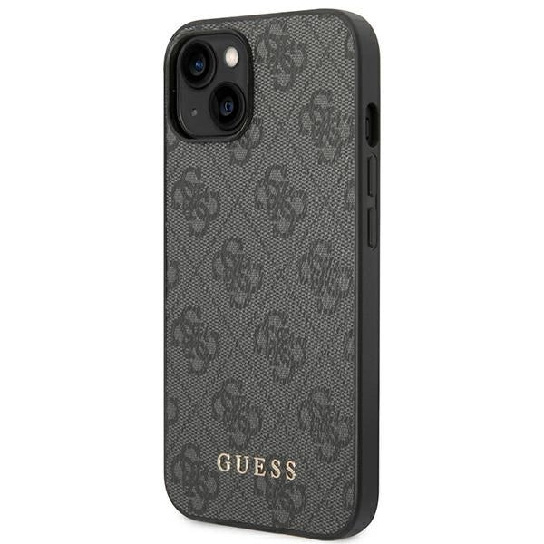 Guess GUHCP14SG4GFGR iPhone 14 6,1" szary/grå hard case 4G Metal Gold Logo