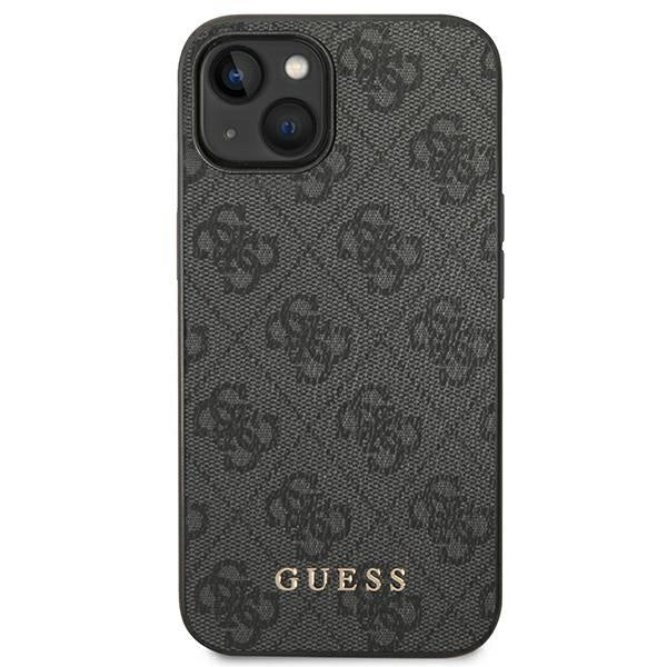 Guess GUHCP14SG4GFGR iPhone 14 6,1" szary/grå hard case 4G Metal Gold Logo