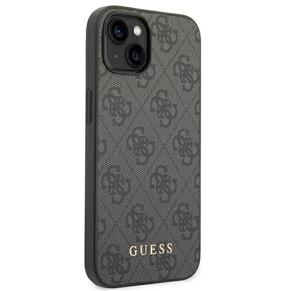Guess GUHCP14SG4GFGR iPhone 14 6,1" szary/grå hard case 4G Metal Gold Logo