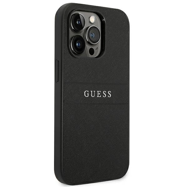 Guess GUHCP14LPSASBBK iPhone 14 Pro 6,1" sort Saffiano Strap