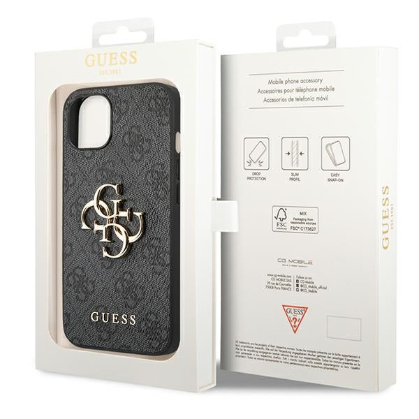 Guess GUHCP14S4GMGGR iPhone 14 6,1" szary/grå hardcase 4G Big Metal Logo