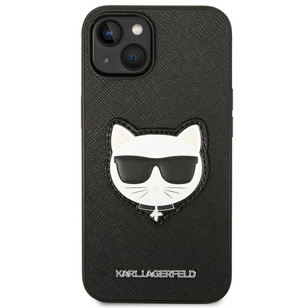 Karl Lagerfeld KLHCP14MSAPCHK iPhone 14 Plus 6,7" Hardcase sort Saffiano Choupette Head Patch