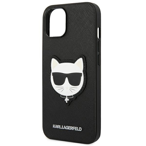 Karl Lagerfeld KLHCP14MSAPCHK iPhone 14 Plus 6,7" Hardcase sort Saffiano Choupette Head Patch