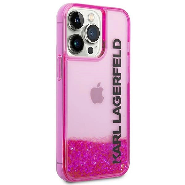 Karl Lagerfeld KLHCP14LLCKVF iPhone 14 Pro 6,1" rosa/rosa hårdkasse Liquid Glitter Elong