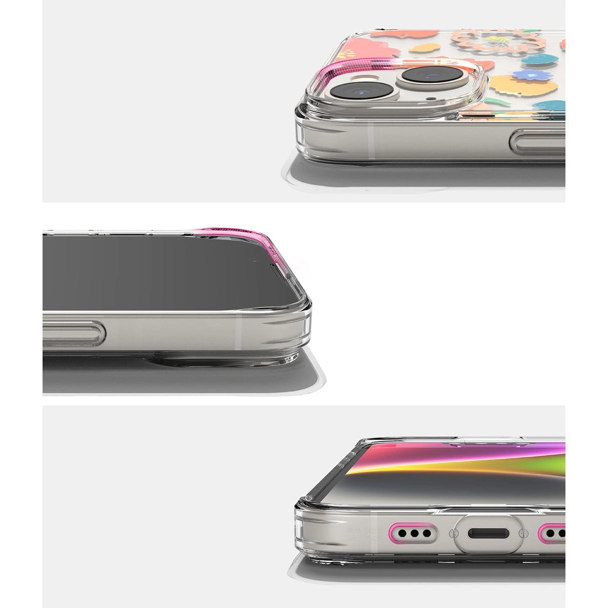 Ringke Fusion Design Armored Sleeve Cover med Gel Frame til iPhone 14 Plus gennemsigtig (Floral) (FD637E31)