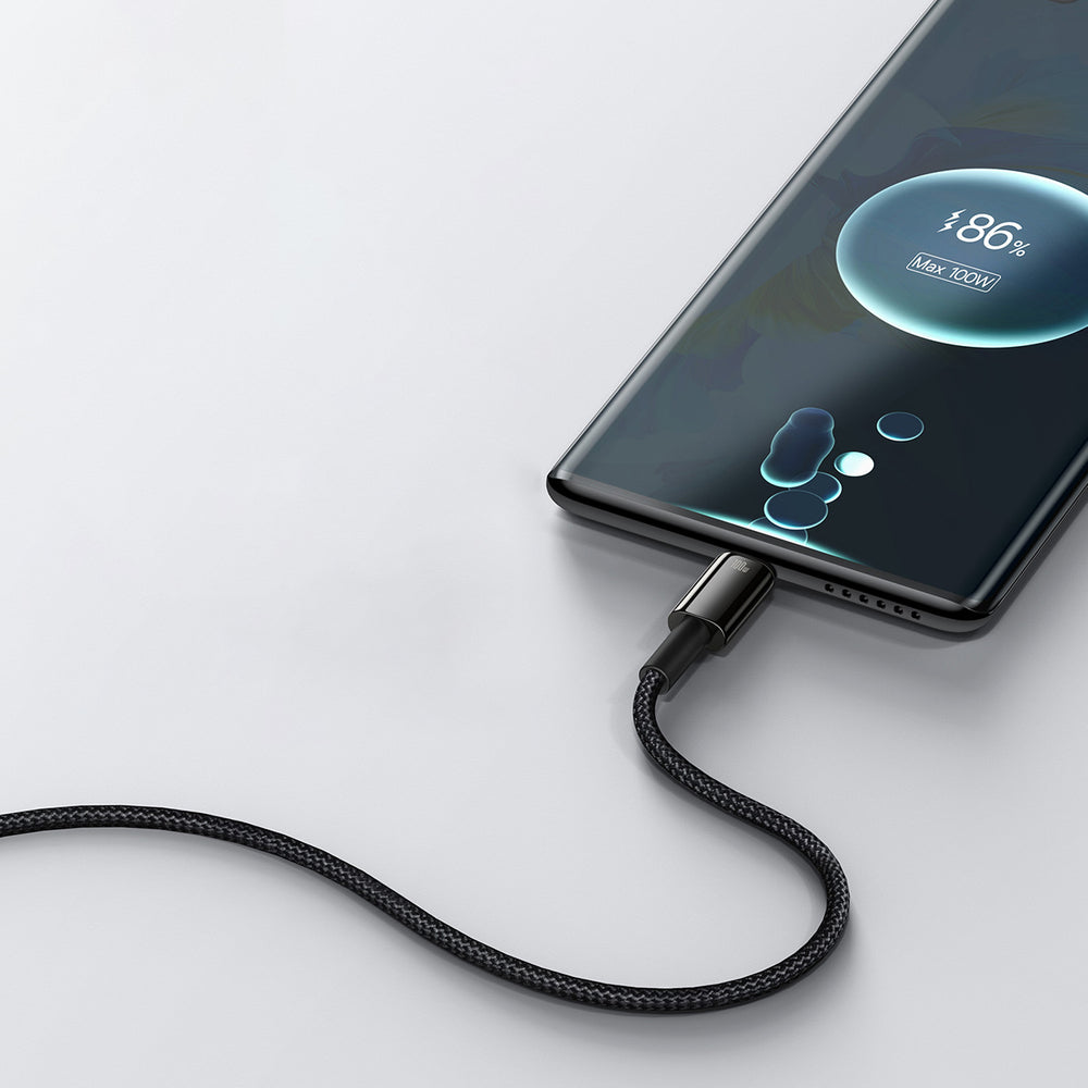 Baseus Tungsten Gold USB-A til USB-C kabel 480Mb/s 100W 1m sort (CAWJ000001)