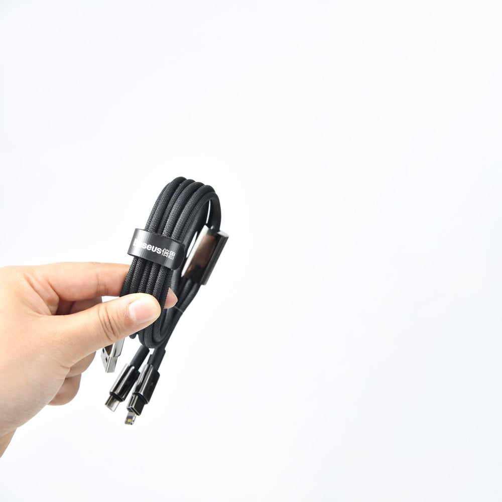 Baseus Tungsten Gold USB-A to USB-C Cable 480Mb/s 100W 1m Black (CAWJ000001)