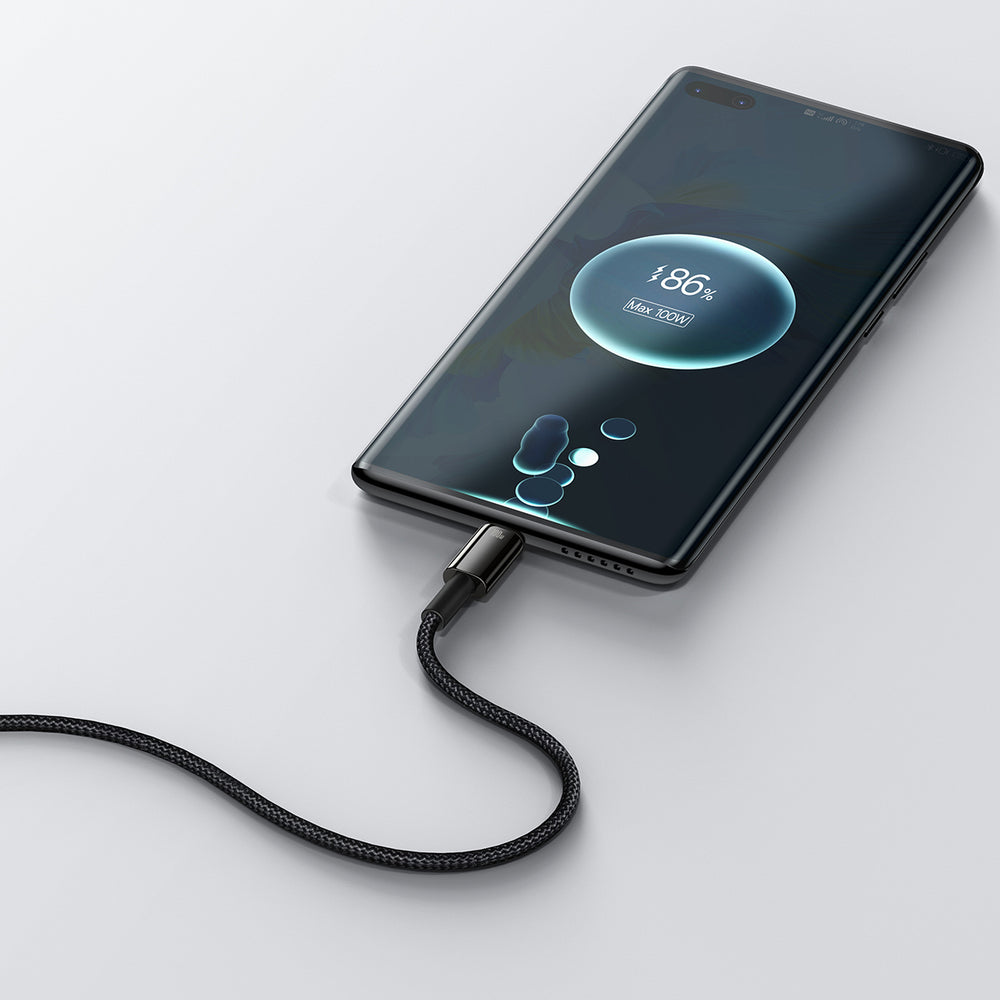 Baseus Tungsten Gold USB-A til USB-C kabel 480Mb/s 100W 1m sort (CAWJ000001)