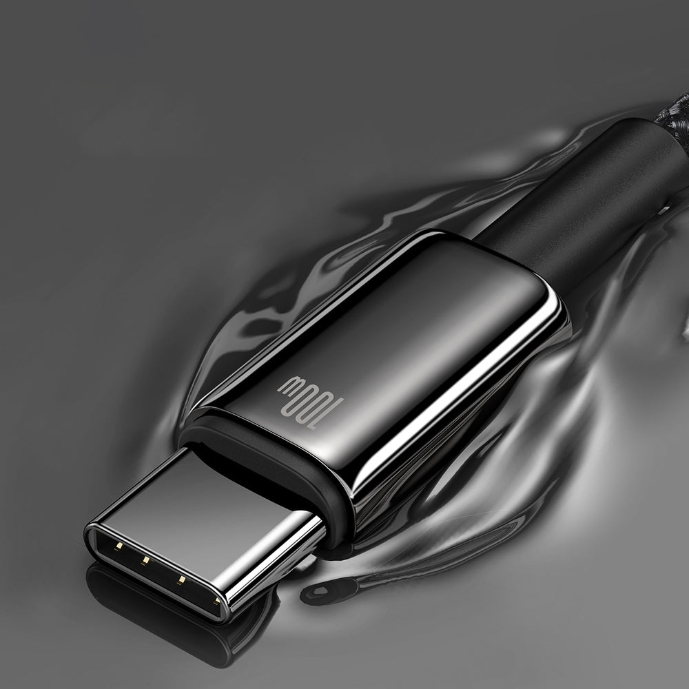 Baseus Tungsten Gold USB-A to USB-C Cable 480Mb/s 100W 2m Black (CAWJ000101)